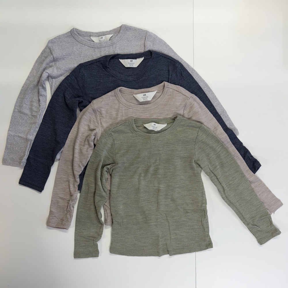 Set of 4 H&M Merino Wool Pajamas/Thermals - Kids Size 6